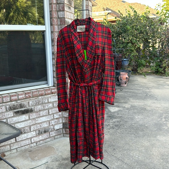 Vtg 50s 60s state o Maine plaid viyella Wool Blend robe As Is - Picture 2 of 14